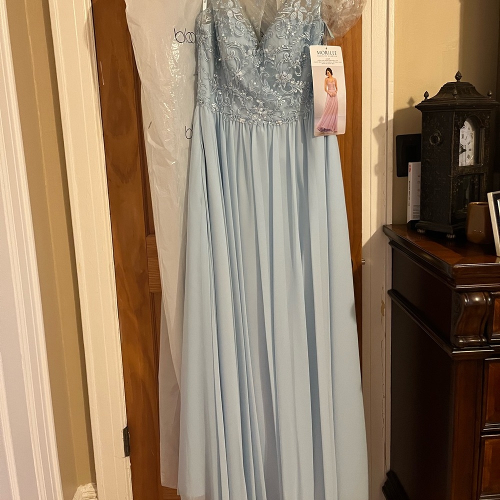 Bridal party sky blue dress